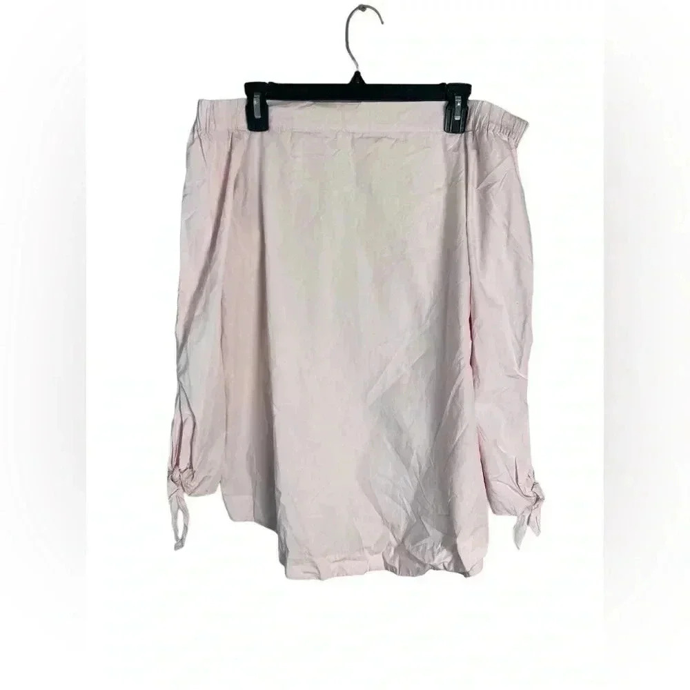Free people pink‎ off the shoulder sleeve top size small
